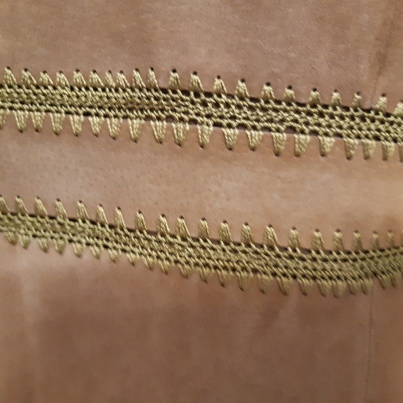 Vintage Costa Blanca Tan Suede Fringe Leather Jacket Size M - Picture 5 of 9